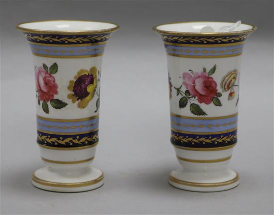 A pair of 19th century English porcelain vases height 10cm